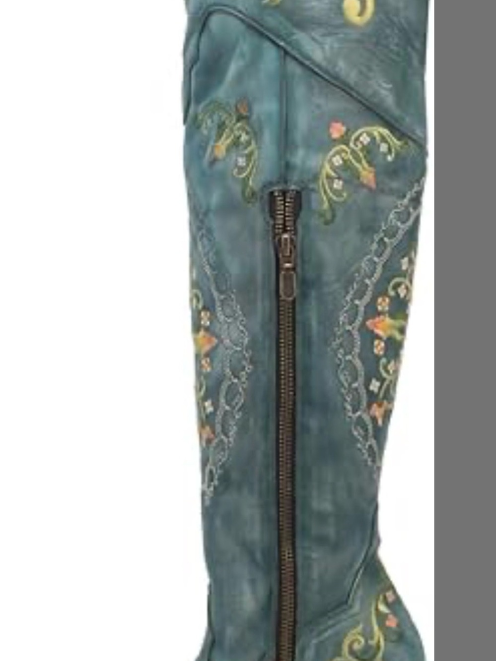 Women Jeans Teal Embroidered Boot - Teal